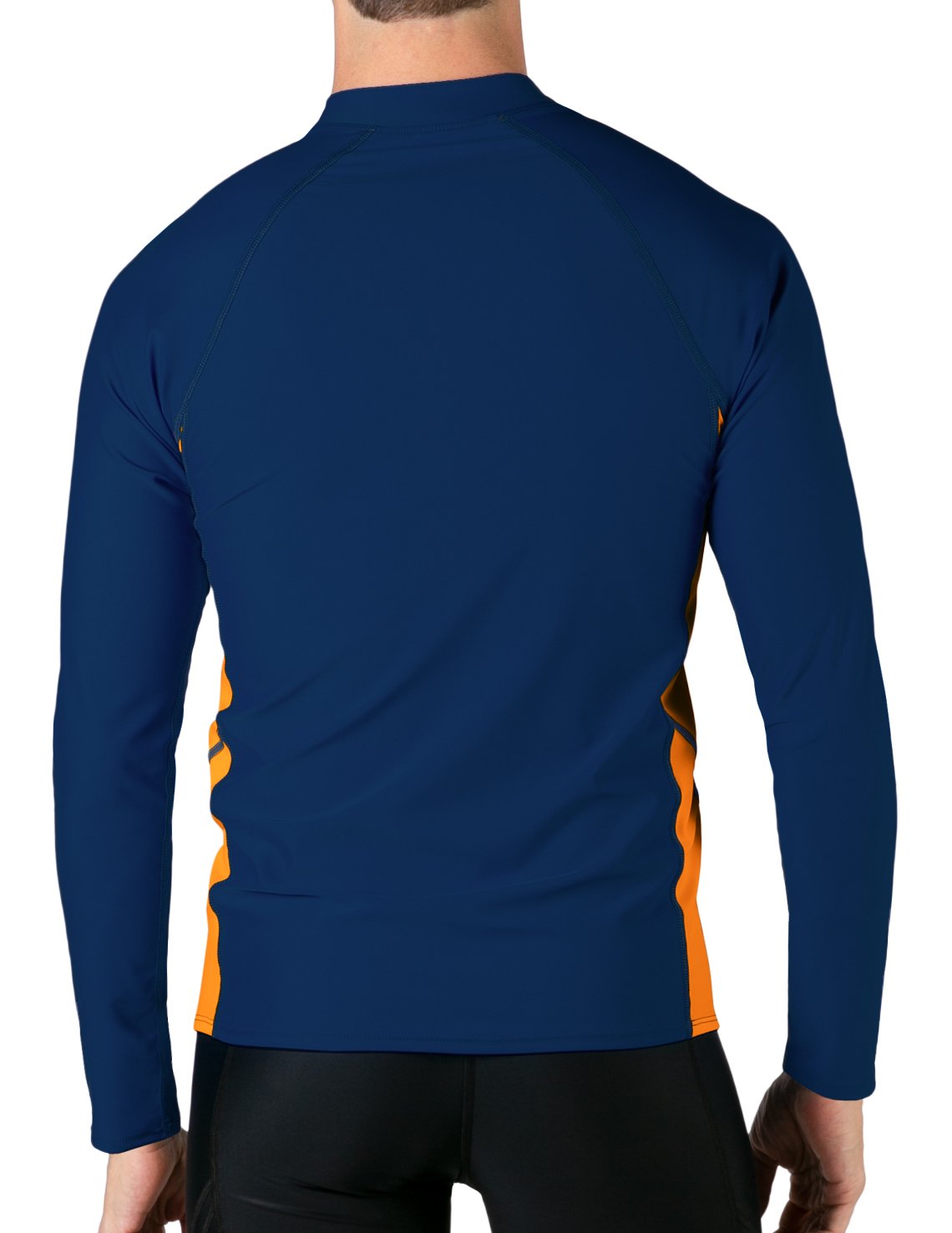 Long Sleeve Rash Guard UPF 50+ - Navy / Orange | UV Max, view 2