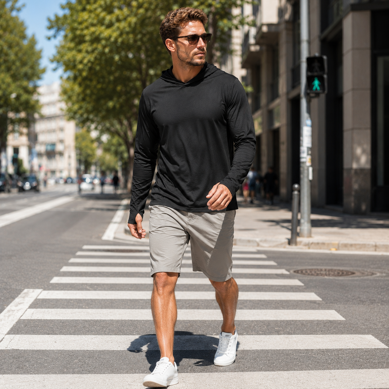 Men's Hooded Sun Protection Shirt UPF 50+ with Thumbholes | UV Max, view 7