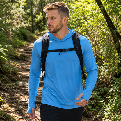 Men's Hooded Sun Protection Shirt UPF 50+ with Thumbholes | UV Max, view 18