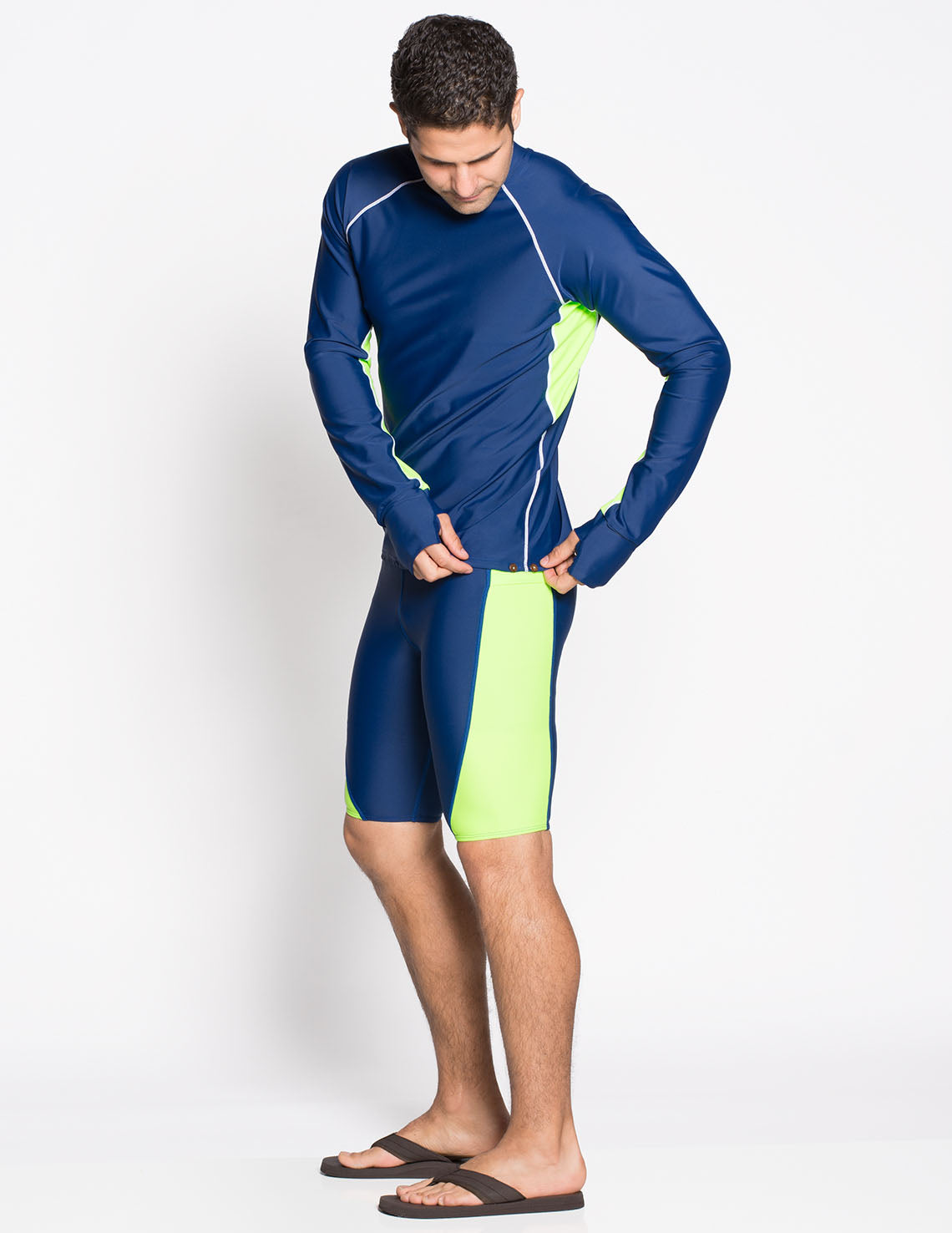 Jammer Swim Short UPF 50+ - Navy / Neon Green | UV Max, view 4