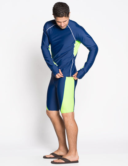 Jammer Swim Short UPF 50+ - Navy / Neon Green | UV Max, view 4