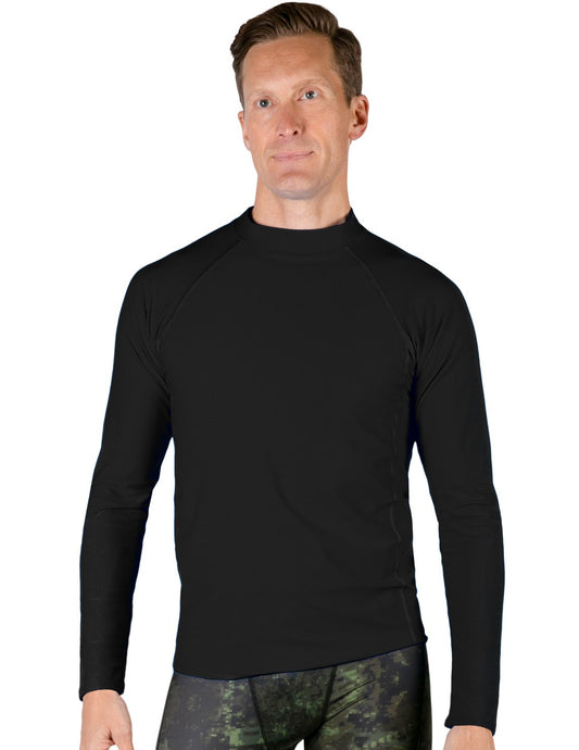 Long Sleeve Rash Guard UPF 50+ - Black | UV Max