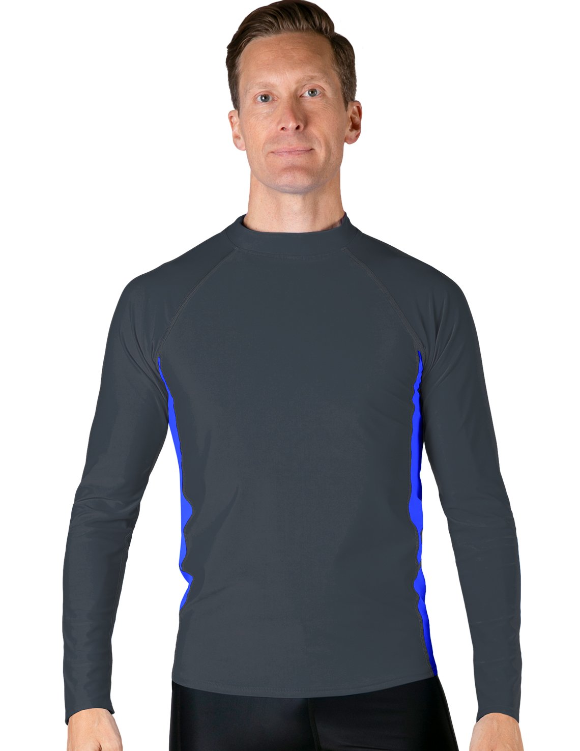 Long Sleeve Rash Guard UPF 50+ - Dark Gray / Royal | UV Max