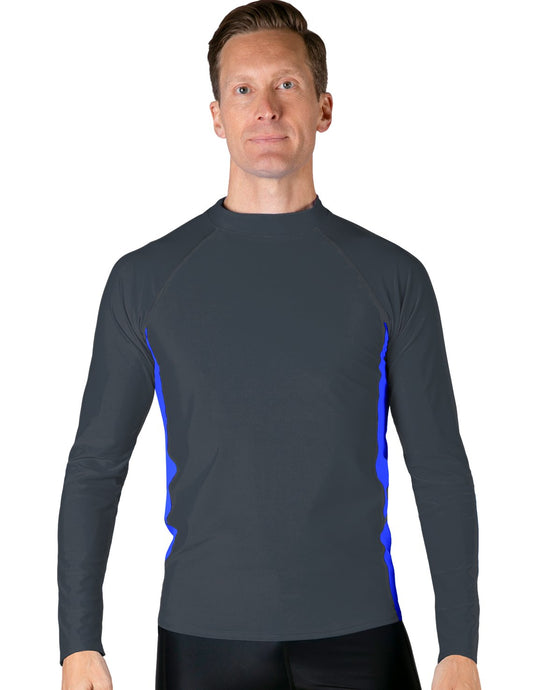 Long Sleeve Rash Guard UPF 50+ - Dark Gray / Royal | UV Max