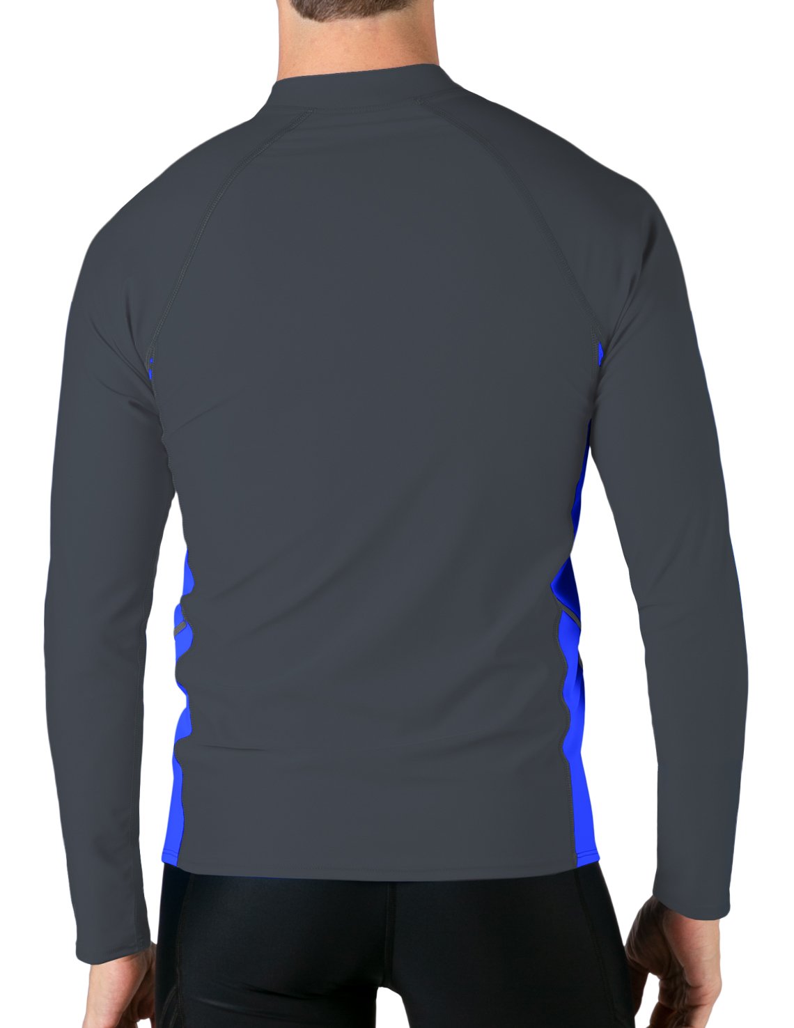 Long Sleeve Rash Guard UPF 50+ - Dark Gray / Royal | UV Max, view 2