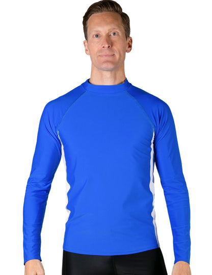 Long Sleeve Rash Guard UPF 50+ - Royal / White | UV Max