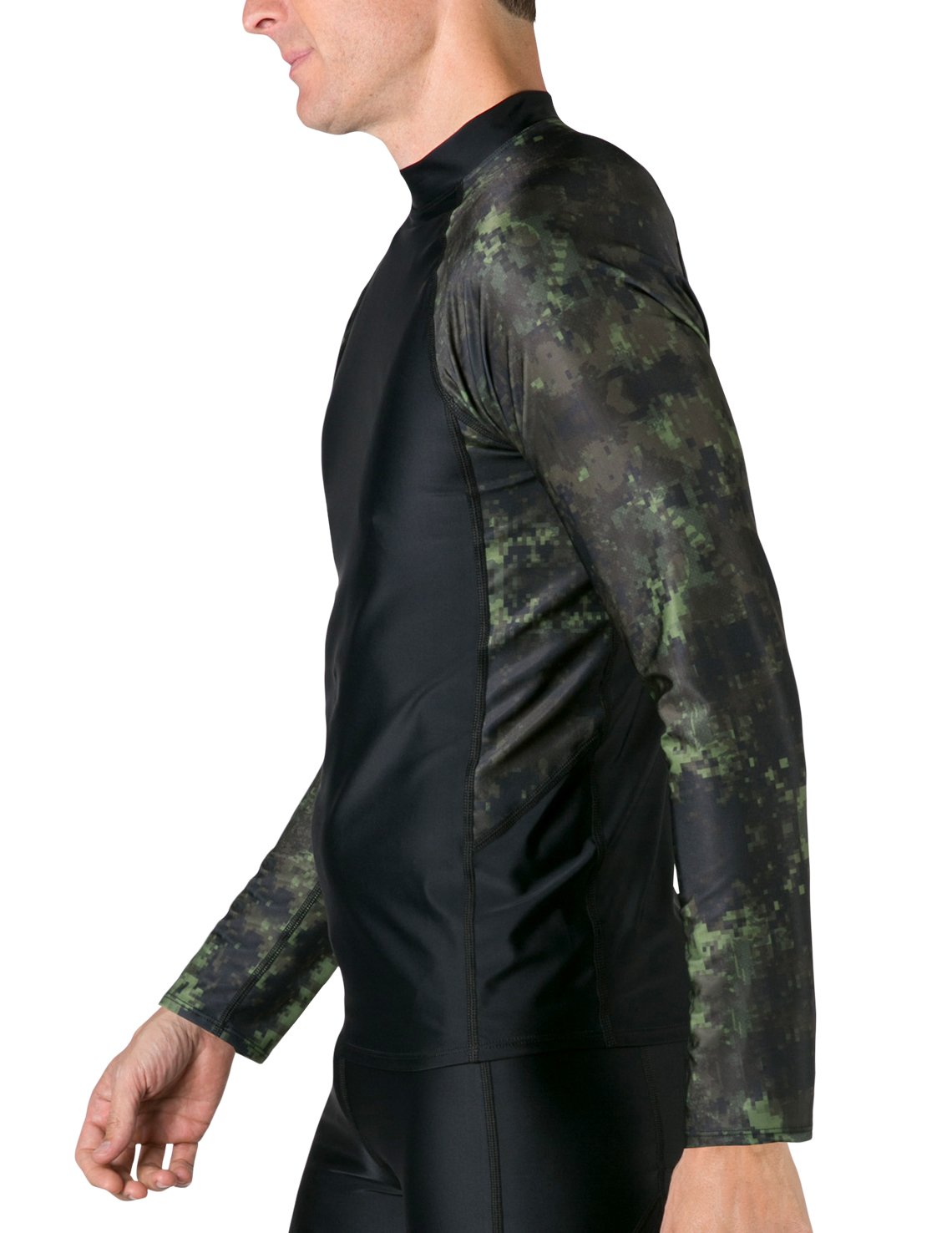 Long Sleeve Rash Guard UPF 50+ - Green Camo | UV Max, view 2