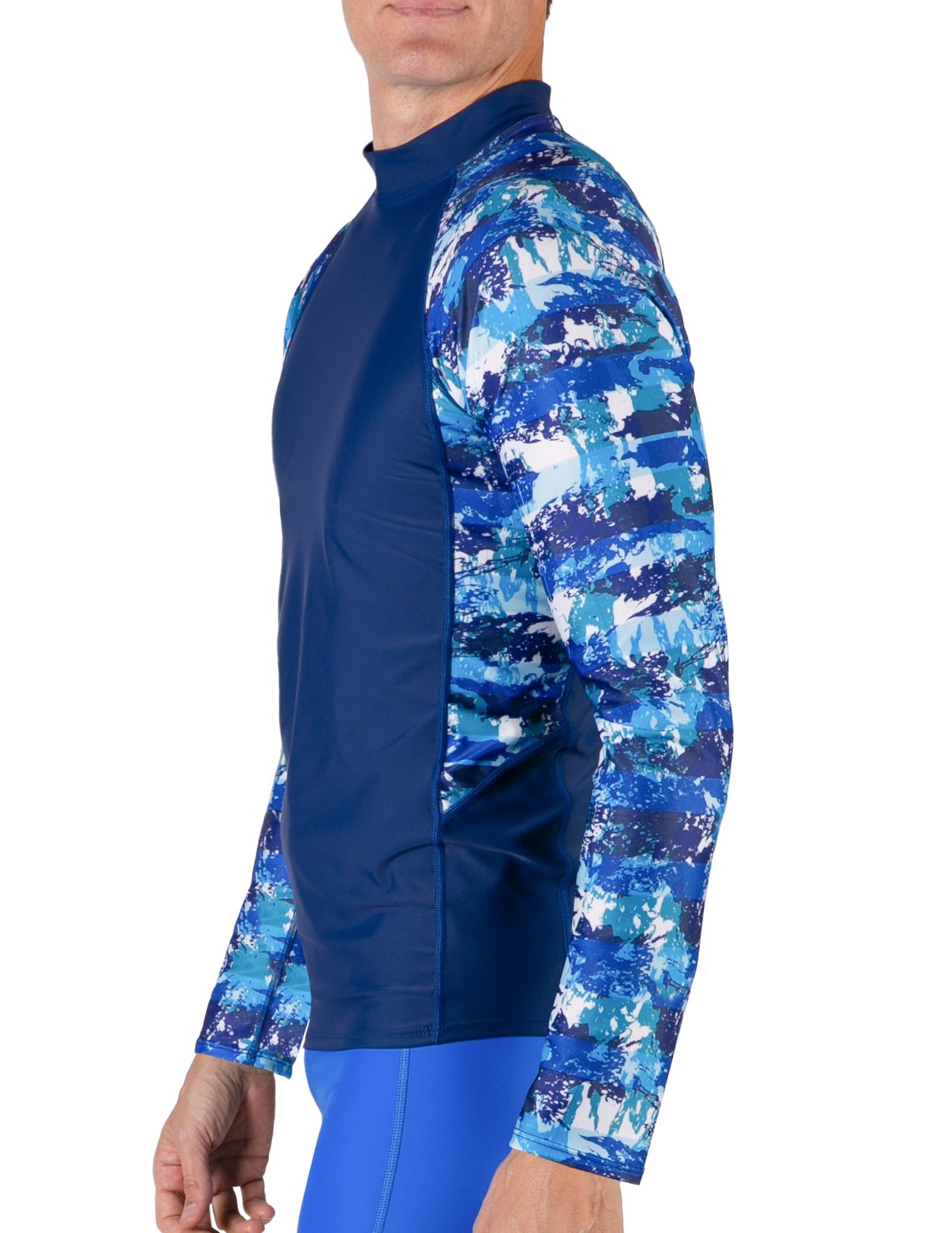 Long Sleeve Rash Guard UPF 50+ - Blue Camo | UV Max, view 2