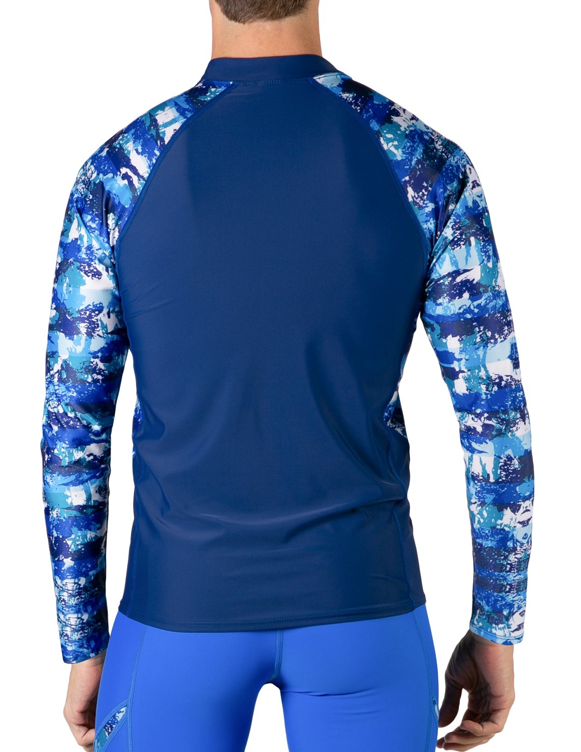 Long Sleeve Rash Guard UPF 50+ - Blue Camo | UV Max, view 3