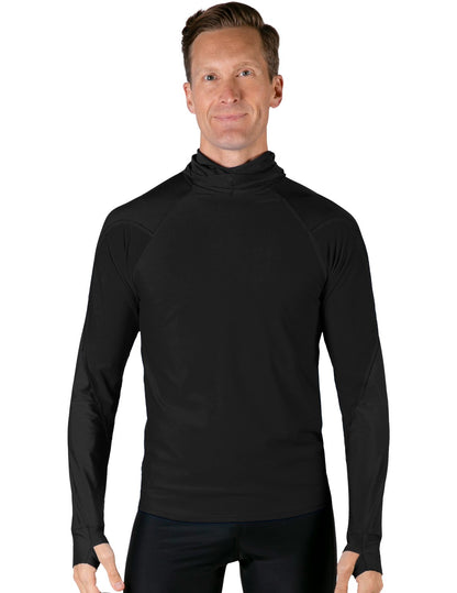 Hooded Rash Guard UPF 50+ Fitted Hood - Black | UV Max