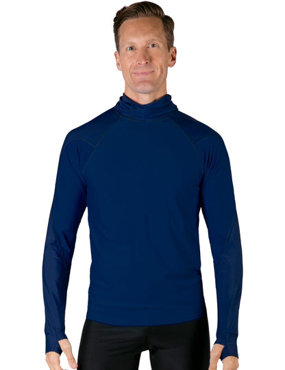 Hooded Rash Guard UPF 50+ Fitted Hood - Navy | UV Max