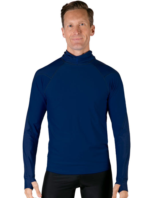 Hooded Rash Guard UPF 50+ Fitted Hood - Navy | UV Max
