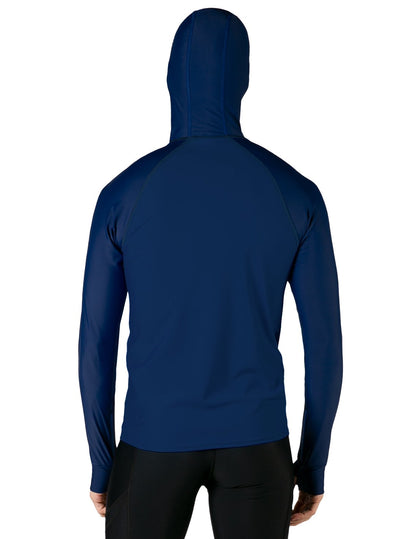 Hooded Rash Guard UPF 50+ Fitted Hood - Navy | UV Max, view 2