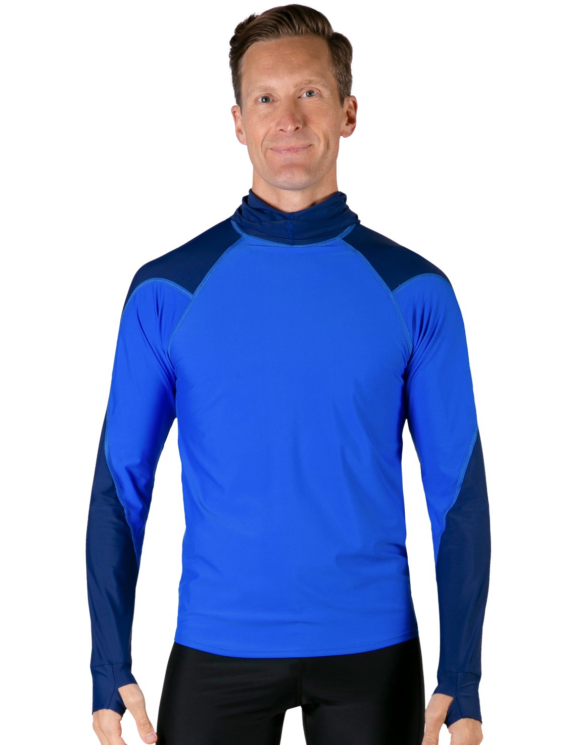 Hooded Rash Guard UPF 50+ Fitted Hood - Royal / Navy | UV Max