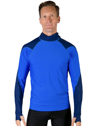 Hooded Rash Guard UPF 50+ Fitted Hood - Royal / Navy | UV Max