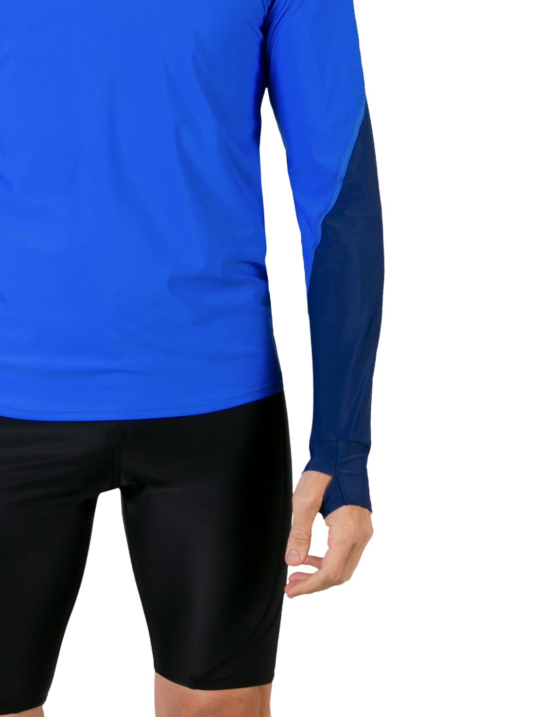 Hooded Rash Guard UPF 50+ Fitted Hood - Royal / Navy | UV Max, view 4