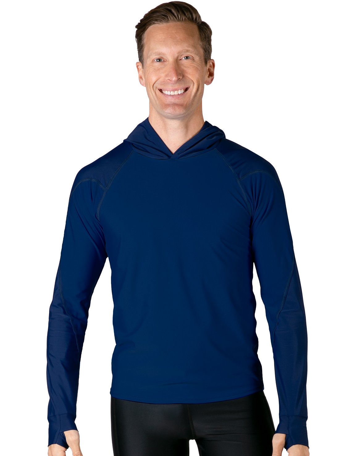 Hooded Rash Guard UPF 50+ Relaxed Hood - Navy | UV Max