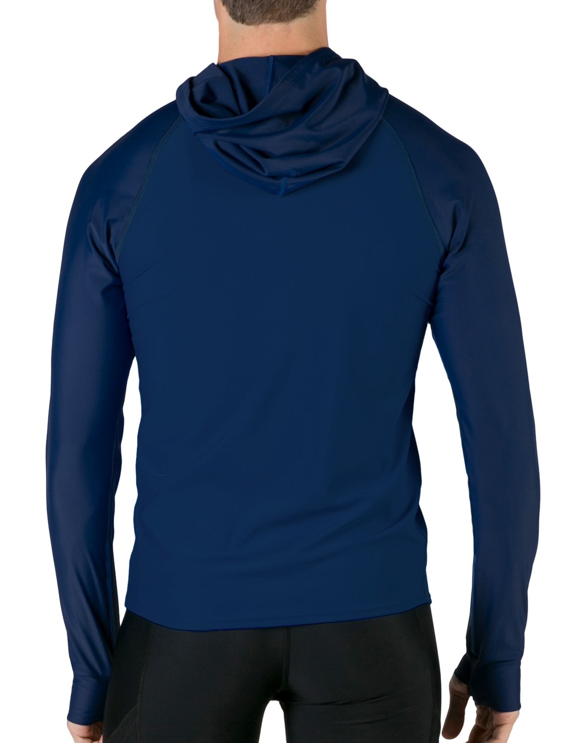 Hooded Rash Guard UPF 50+ Relaxed Hood - Navy | UV Max, view 2