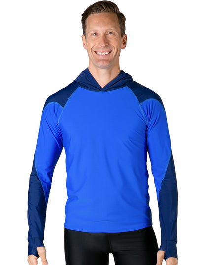 Hooded Rash Guard UPF 50+ Relaxed Hood - Royal / Navy | UV Max