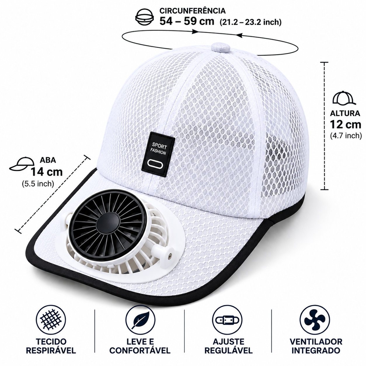 Solar Fan Cap Breathable Mesh | UV Max, view 18