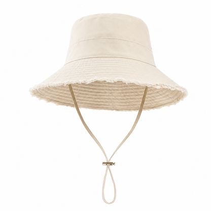 Women's Frayed Brim Beach Bucket Hat | UV Max, view 10
