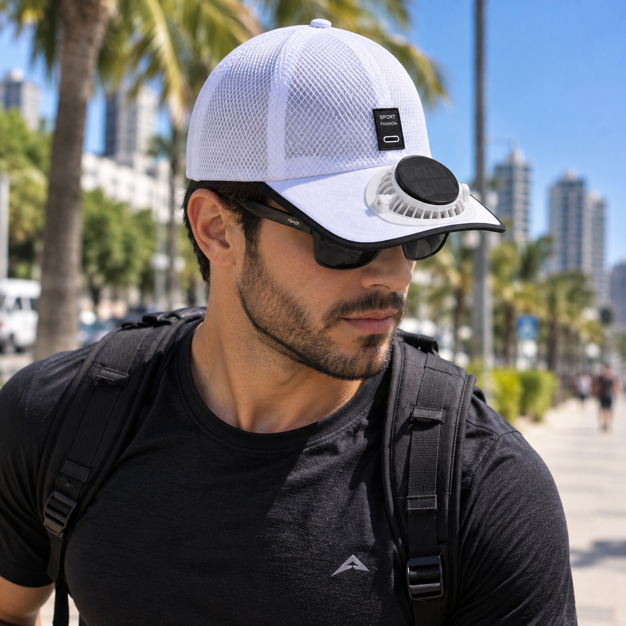 Solar Fan Cap Breathable Mesh | UV Max, view 7
