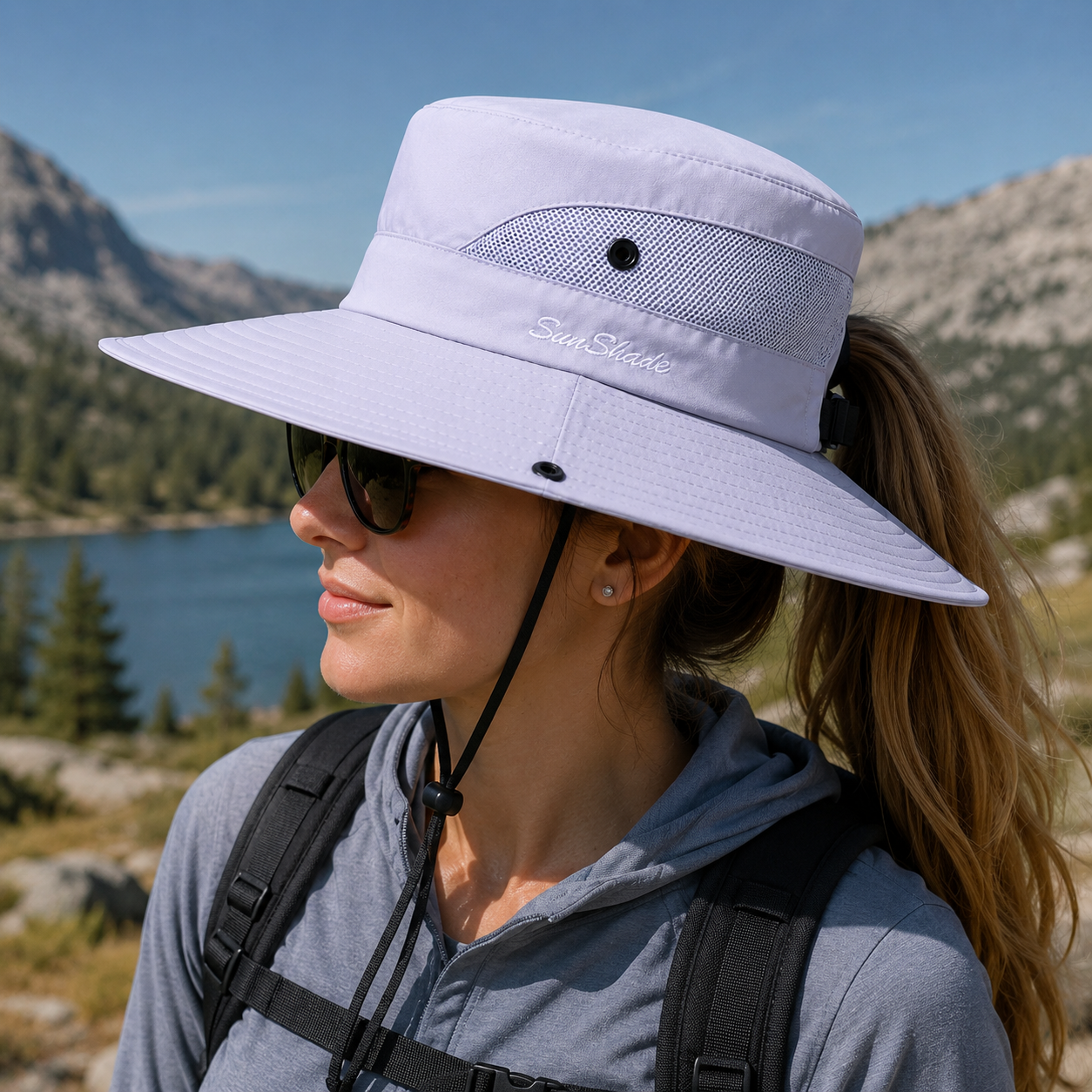 Women's Breathable Outdoor Hat with Ponytail Opening | UV Max, view 16