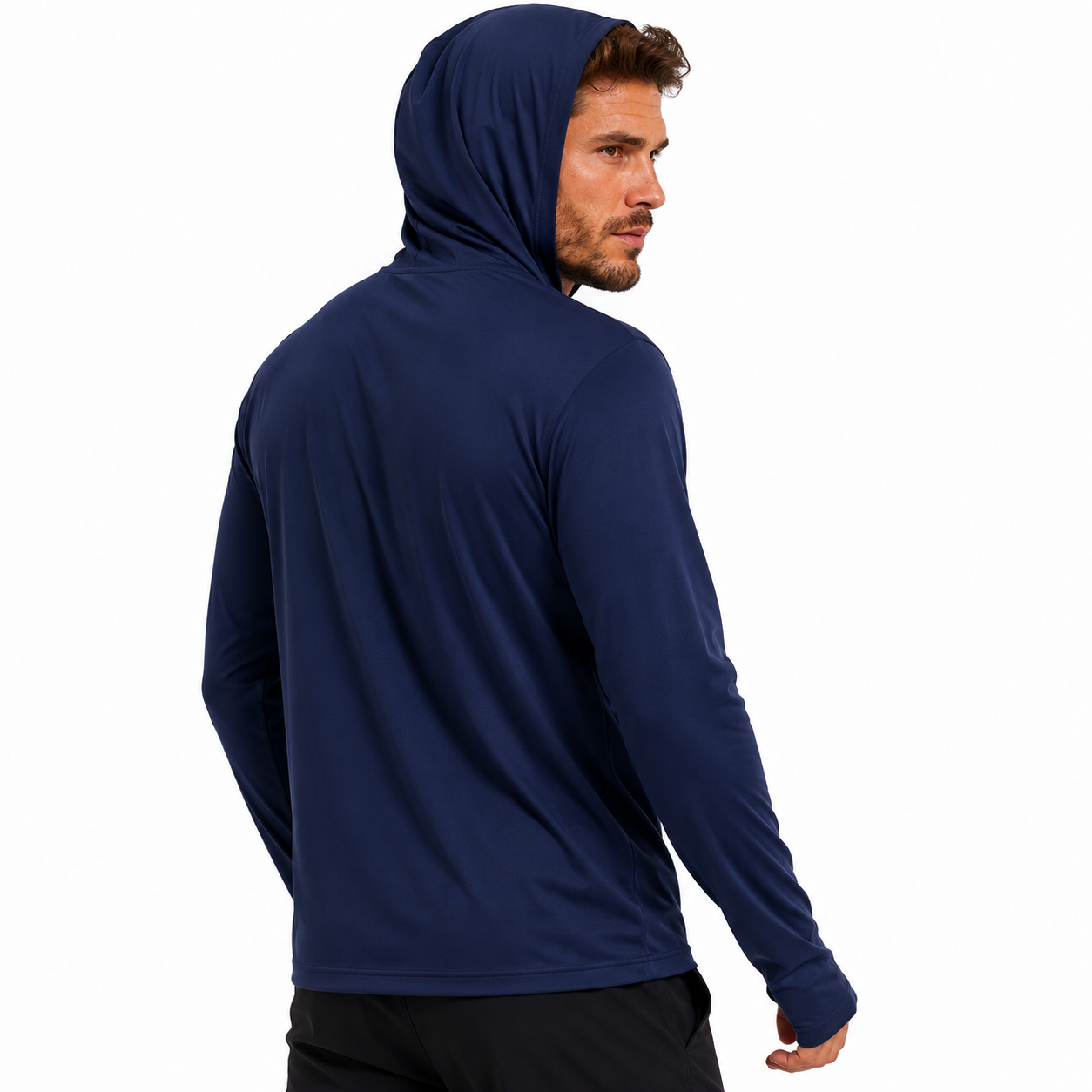 Men's Hooded Sun Protection Shirt UPF 50+ with Thumbholes | UV Max, view 13