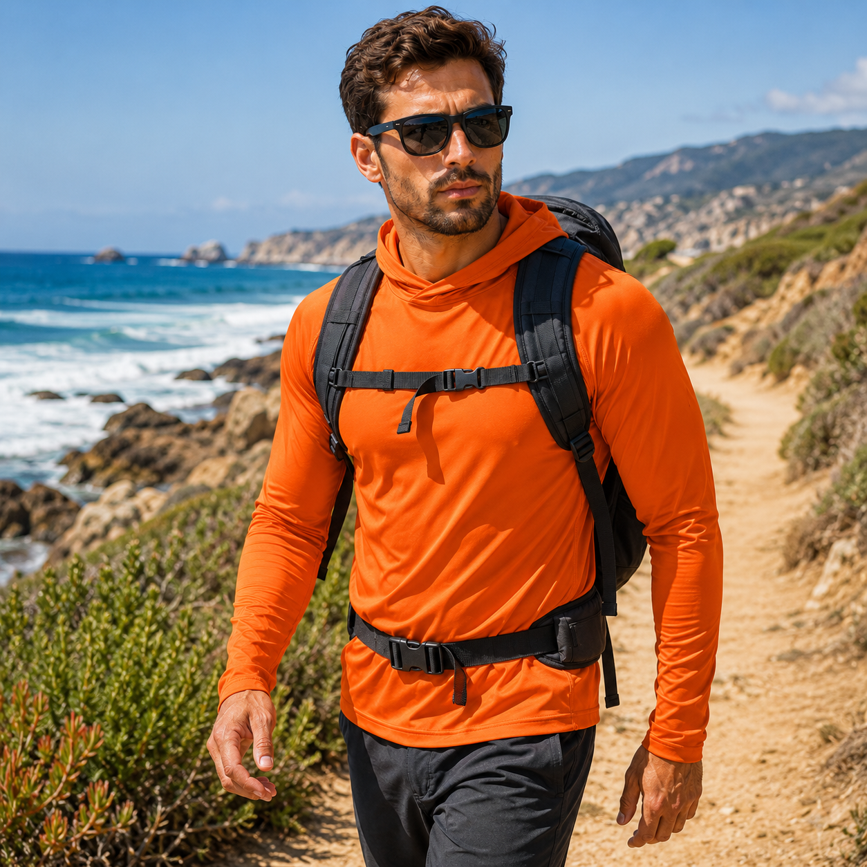 Men's Outdoor Hooded Sun Shirt UPF 50+ | UV Max, view 20