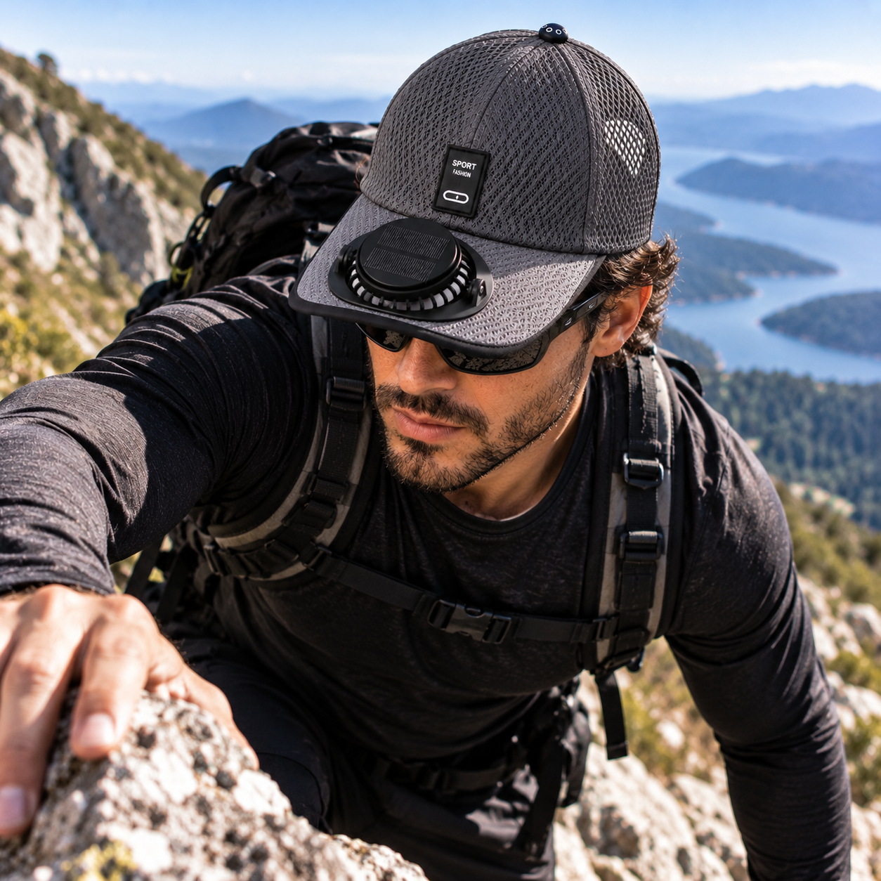 Solar Fan Cap Breathable Mesh | UV Max, view 10