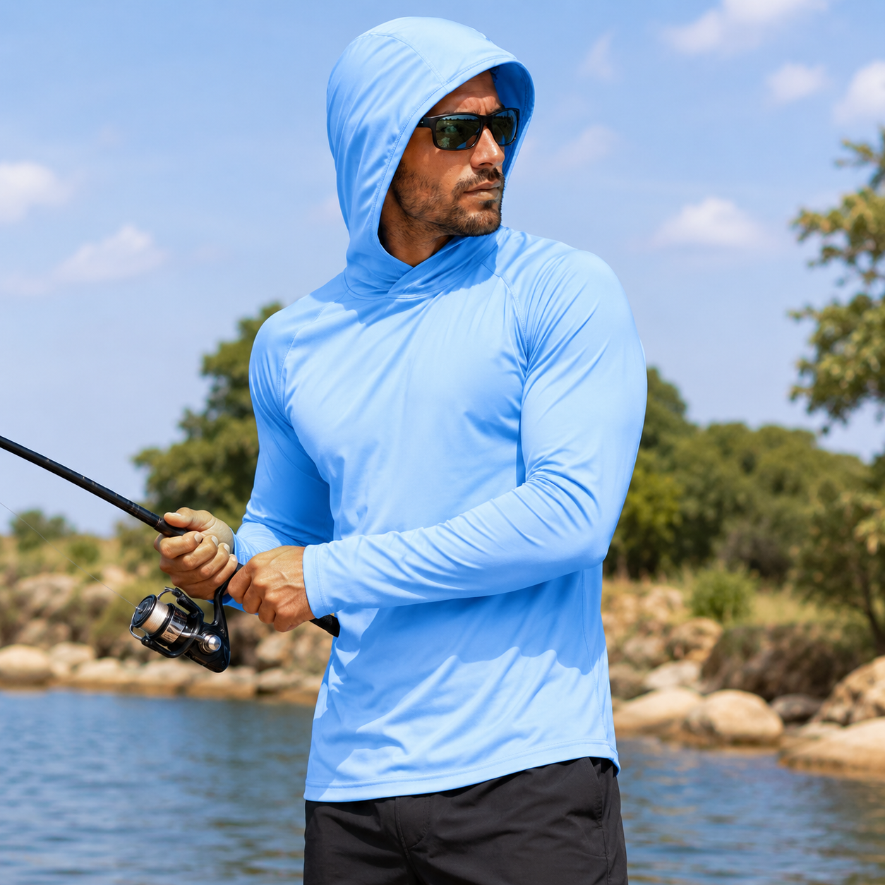 Men's Outdoor Hooded Sun Shirt UPF 50+ | UV Max, view 16