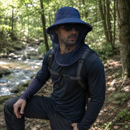 Men's UPF50+ Sun Hat with Removable Mosquito Net | UV Max