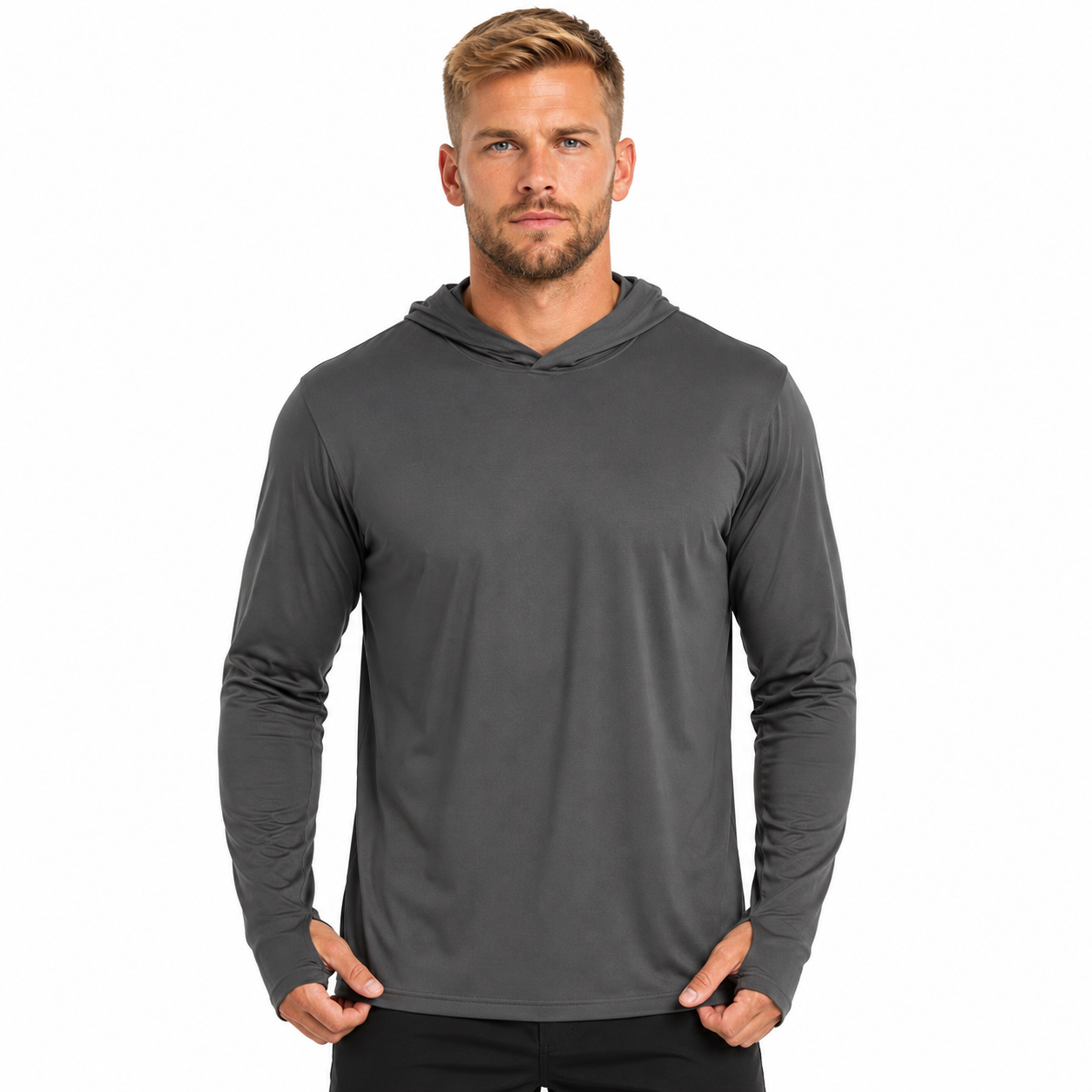 Men's Hooded Sun Protection Shirt UPF 50+ with Thumbholes | UV Max, view 14