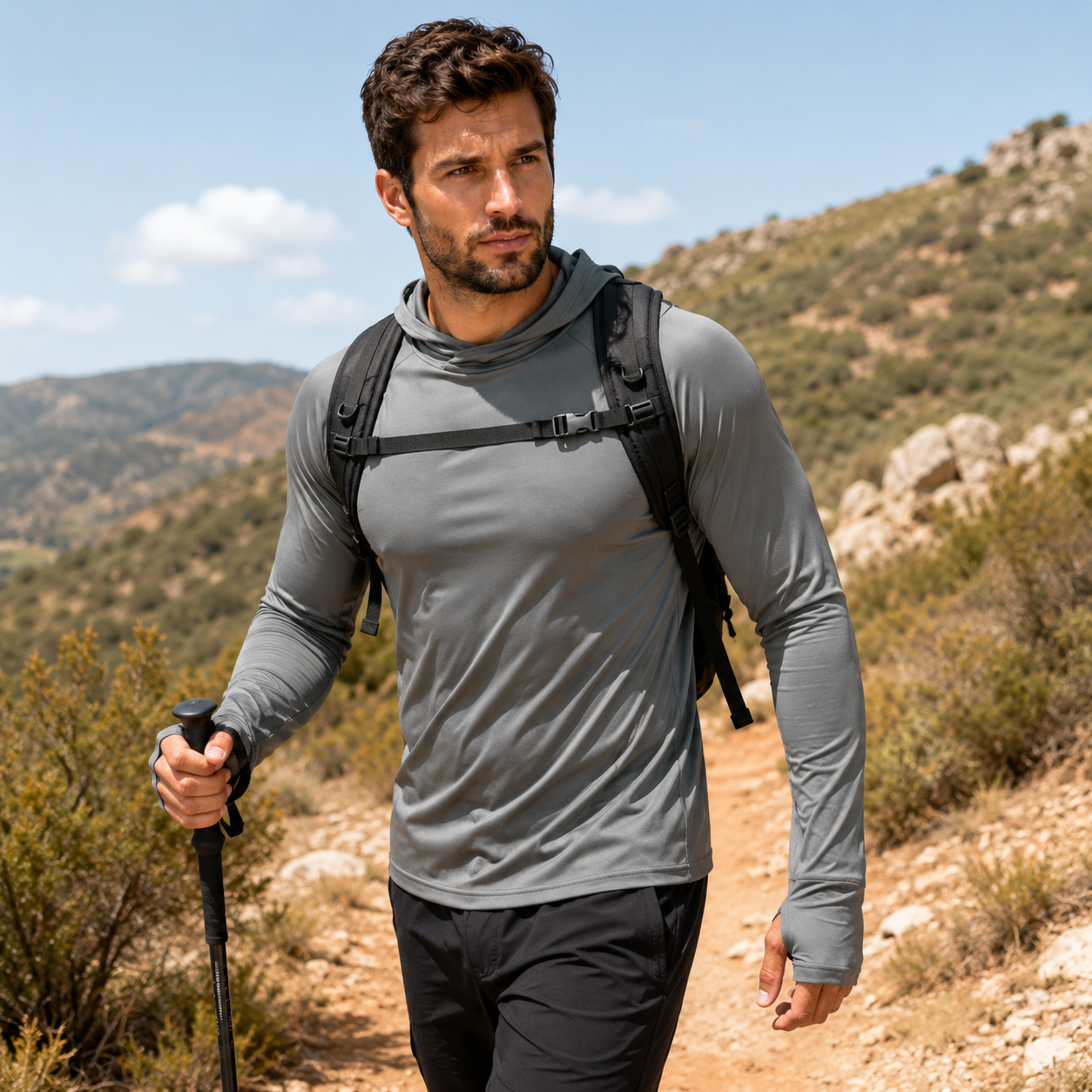 Men's Outdoor Hooded Sun Shirt UPF 50+ | UV Max, view 8