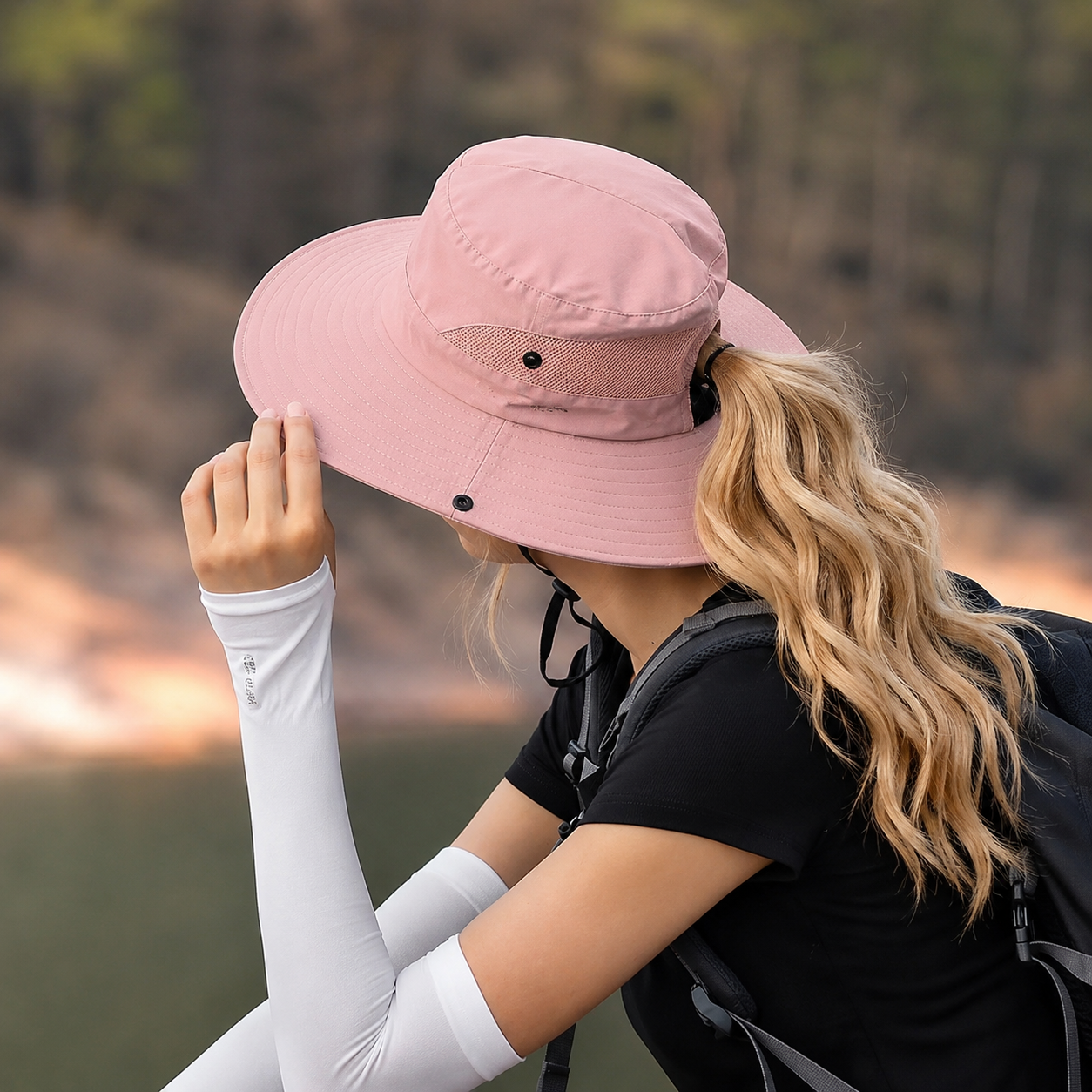 Women's Breathable Outdoor Hat with Ponytail Opening | UV Max, view 3