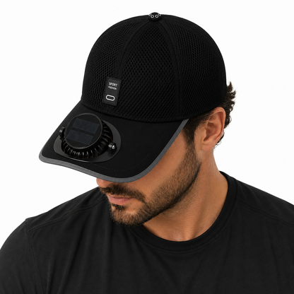 Solar Fan Cap Breathable Mesh | UV Max