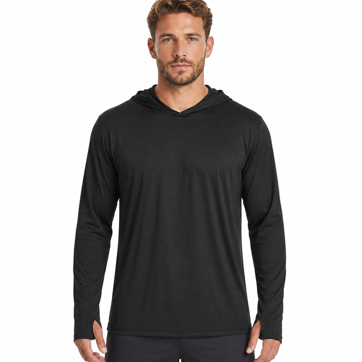 Men's Hooded Sun Protection Shirt UPF 50+ with Thumbholes | UV Max