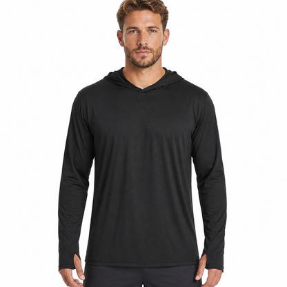 Men's Hooded Sun Protection Shirt UPF 50+ with Thumbholes | UV Max