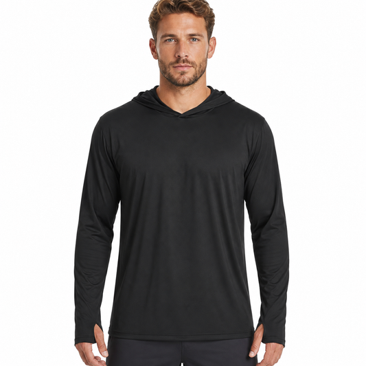 Men's Hooded Sun Protection Shirt UPF 50+ with Thumbholes | UV Max