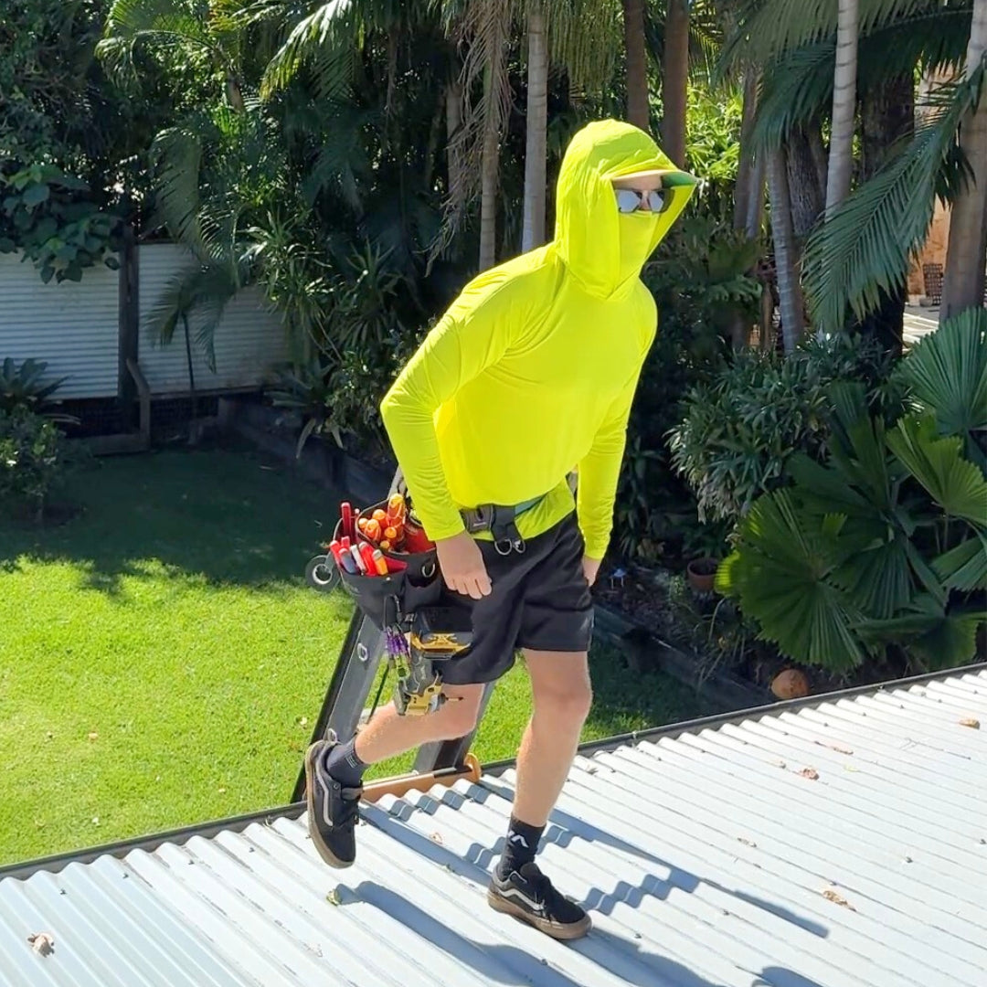 Hi Vis All-Day Defender UPF 50+ Hoodie | UV Max, view 3