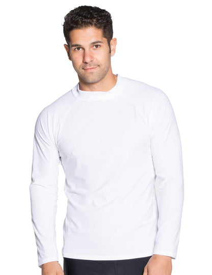 Chlorine Resistant Long Sleeve Rash Guard UPF 50+ - White | UV Max