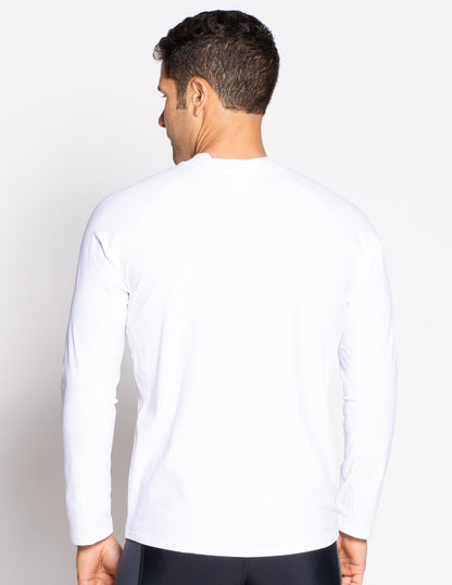 Chlorine Resistant Long Sleeve Rash Guard UPF 50+ - White | UV Max, view 2