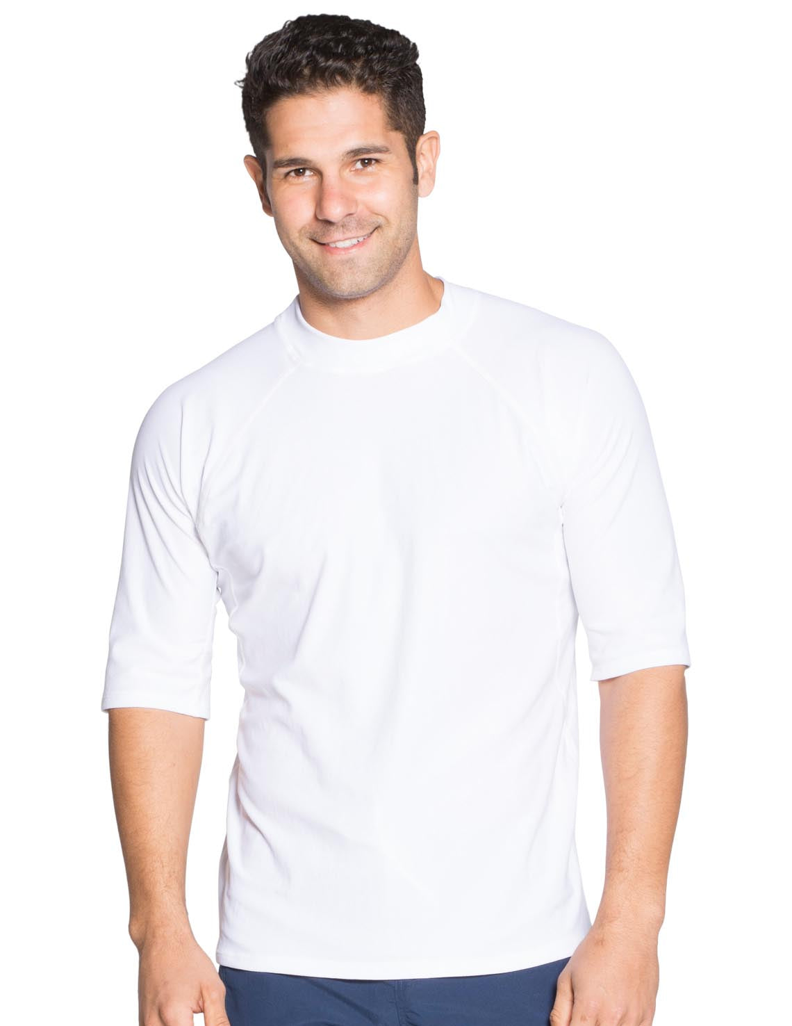 Chlorine Resistant Short Sleeve Rash Guard UPF 50+ - White | UV Max