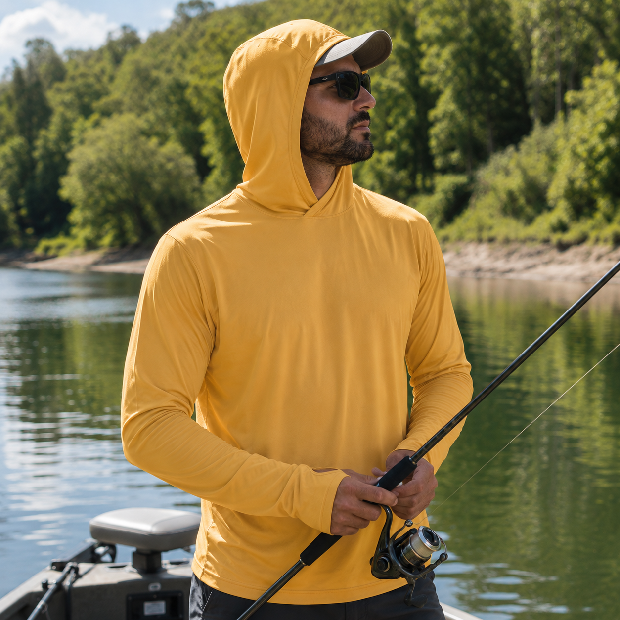 Men's Hooded Sun Protection Shirt UPF 50+ with Thumbholes | UV Max, view 20