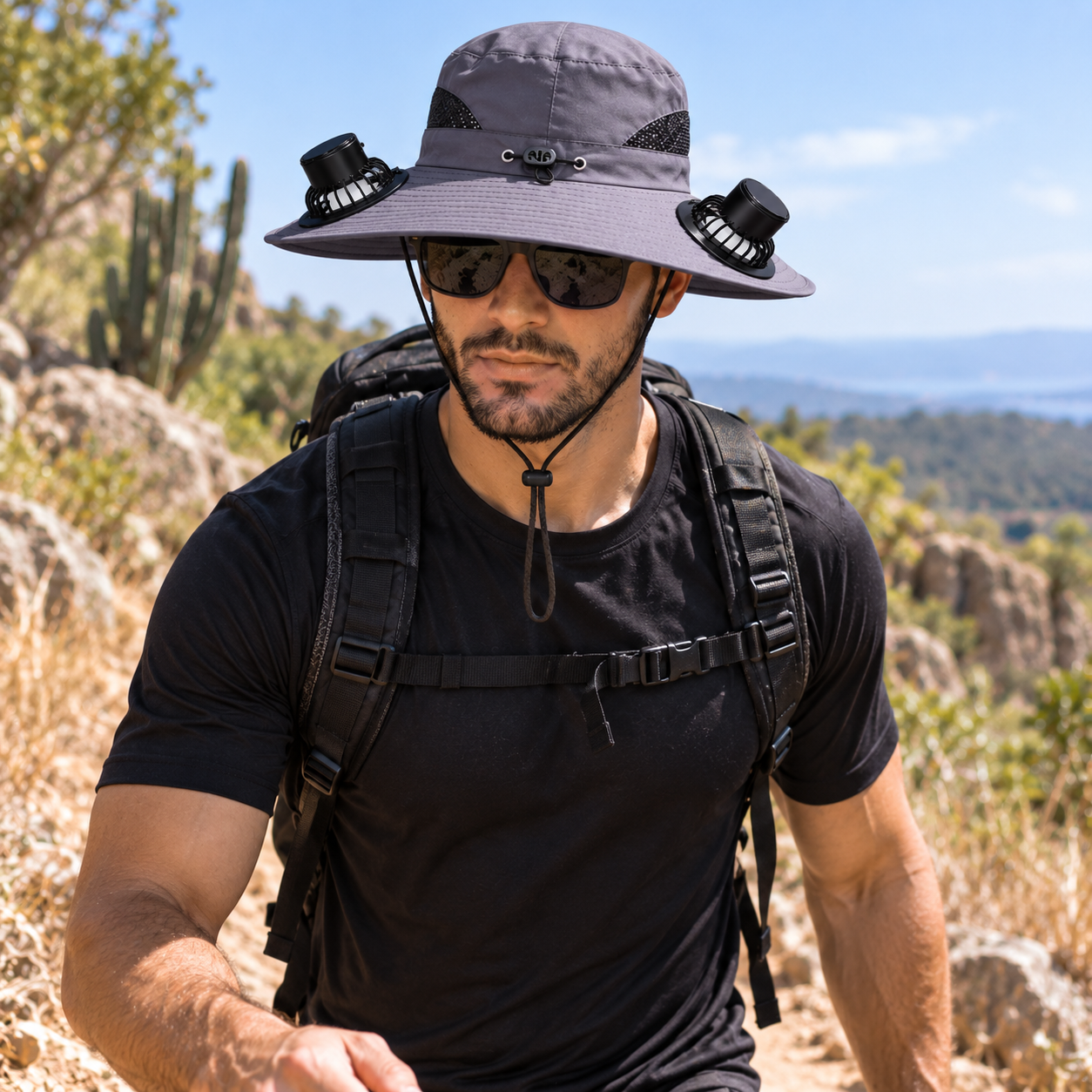 Wide Brim Hat with Dual Fans | UV Max, view 9