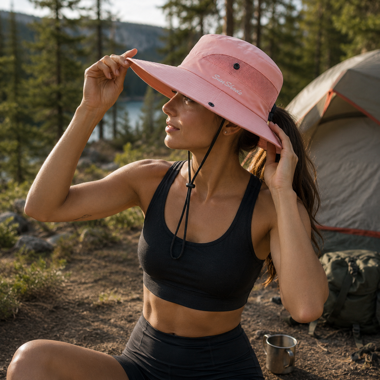 Women's Breathable Outdoor Hat with Ponytail Opening | UV Max, view 7