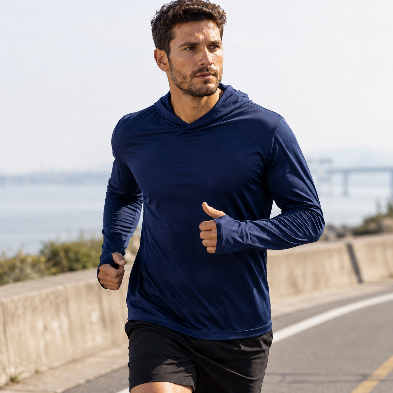 Men's Hooded Sun Protection Shirt UPF 50+ with Thumbholes | UV Max, view 15
