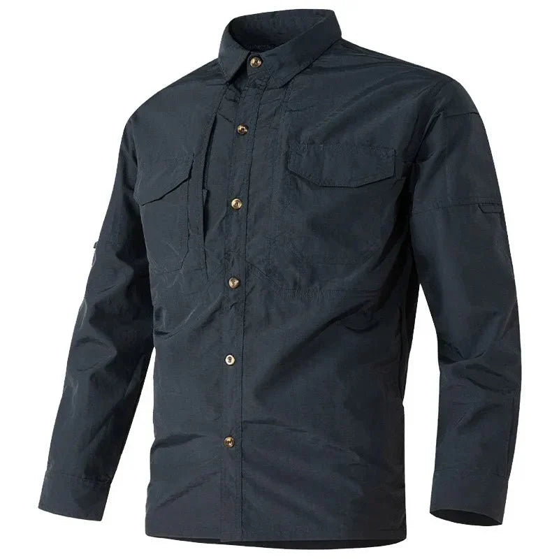 Men's Long Sleeve UPF50+ Multi-Pocket Shirt | UV Max