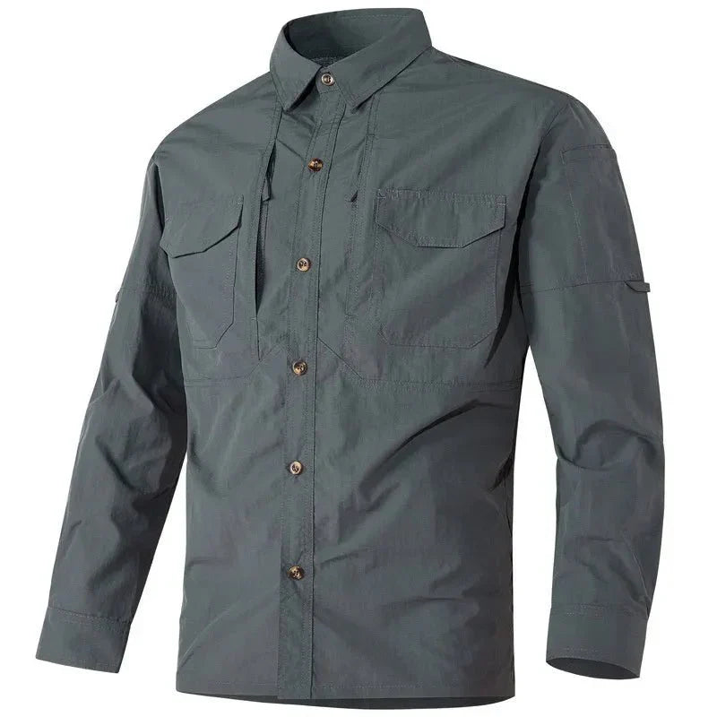 Men's Long Sleeve UPF50+ Multi-Pocket Shirt | UV Max