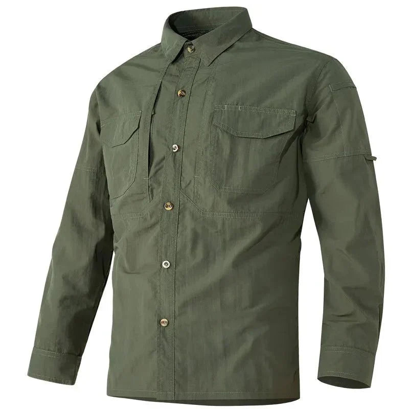 Men's Long Sleeve UPF50+ Multi-Pocket Shirt | UV Max